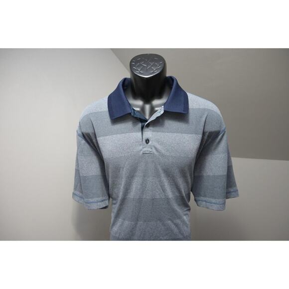 Devereux Golf Polo Shirt Striped Dry Fitting Stretch Athetic Mens Size 2XL XXL - Picture 2 of 8